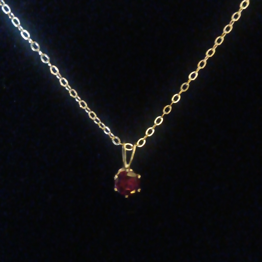 Garnet Solitaire Necklace - Picture 12 of 12